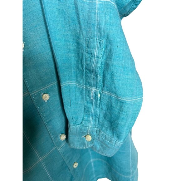 Tommy Bahamas relax men’s large button front shirt long sleeve collar blue and w - Picture 10 of 16